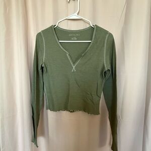 American Eagle Outfitters Sage Long Sleeve Top